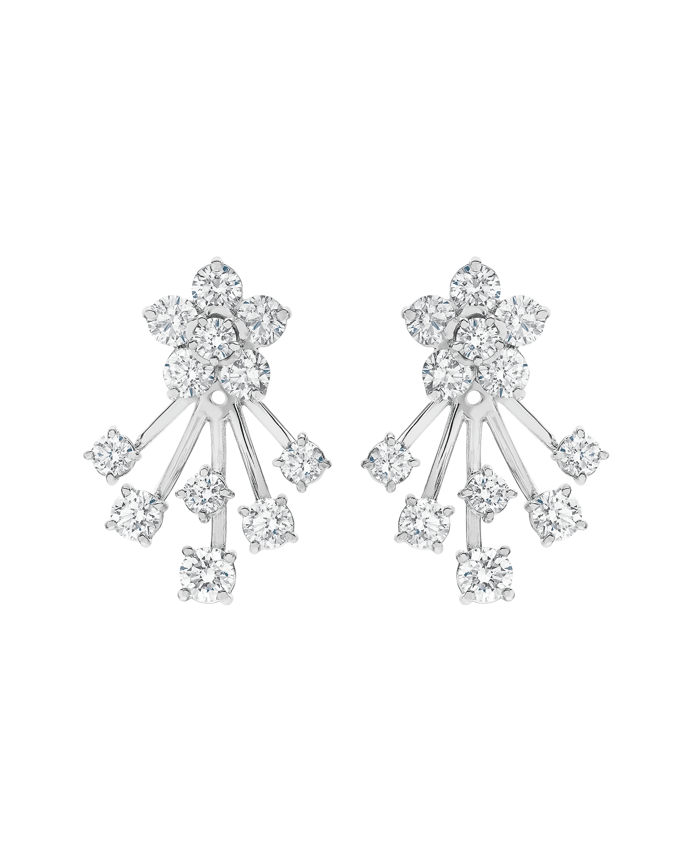 aretes peyrelongue con flor de diamantes