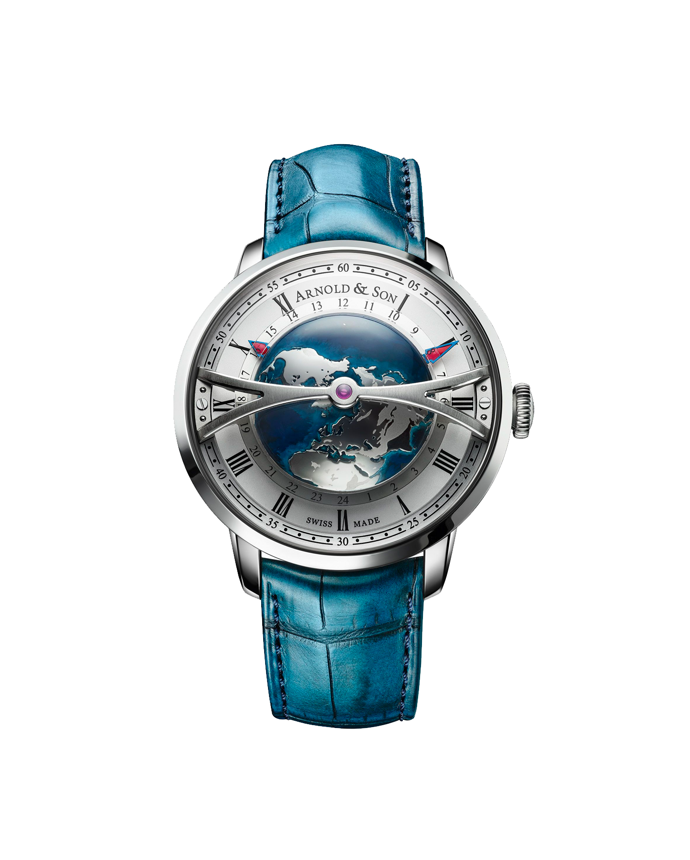 reloj arnold and son globetrotter steel opaline 1wtas-s01c-c155a