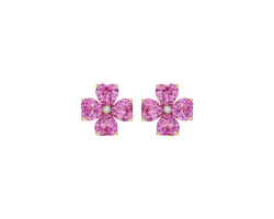 aretes peyrelongue flor de zafiros rosas con diamantes