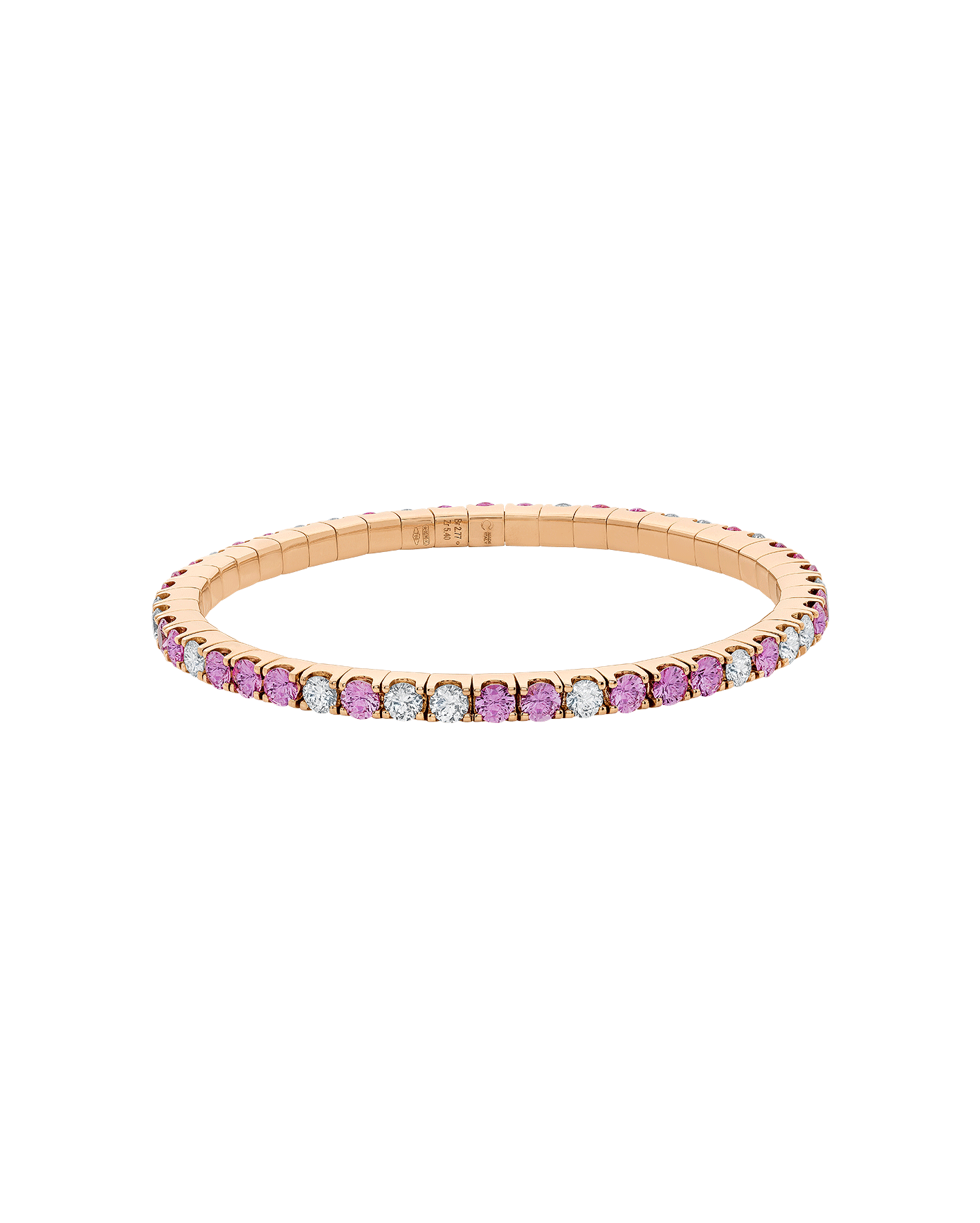 pulsera peyrelongue con zafiros rosas y diamantes