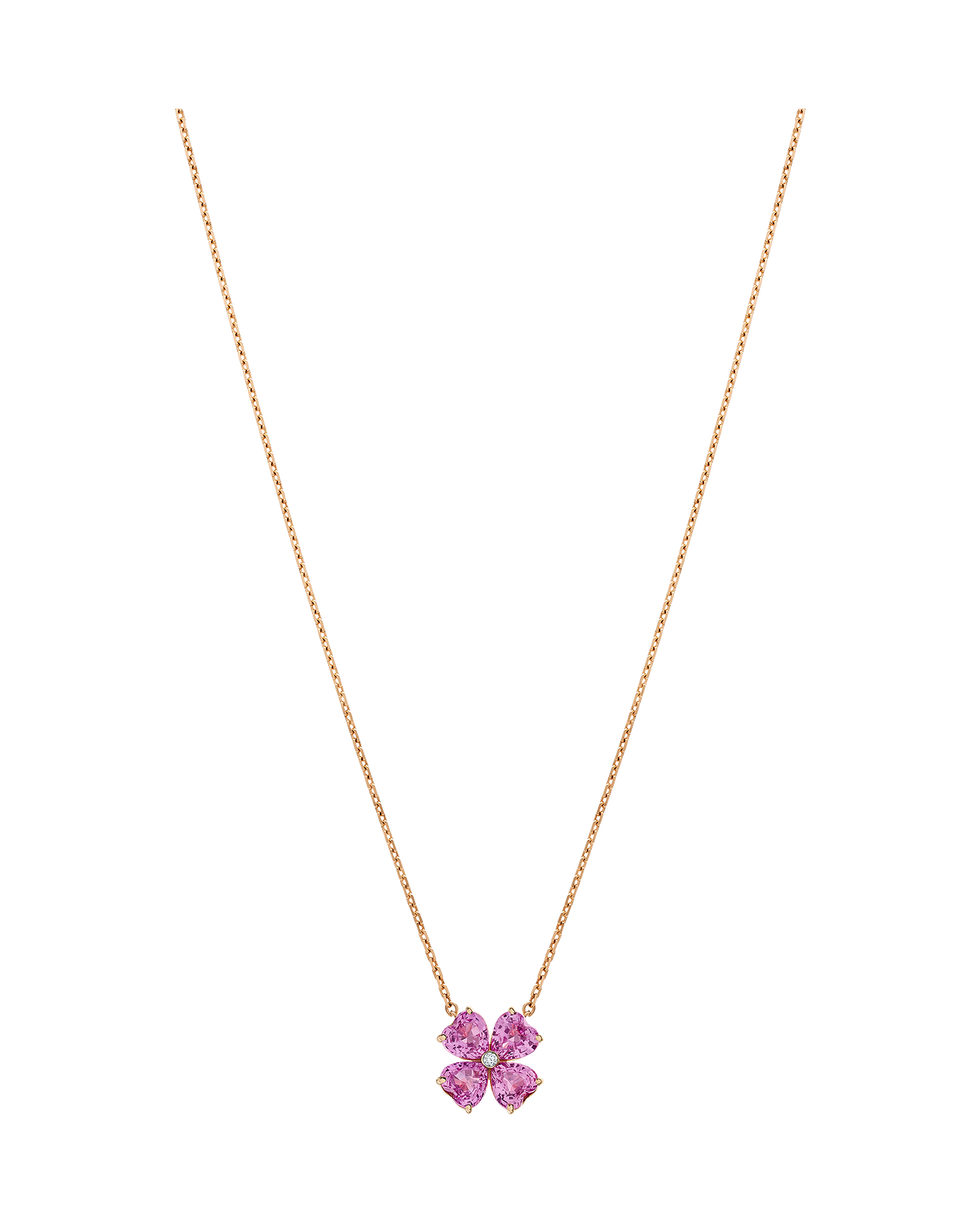 collar peyrelongue flor de zafiros rosas con diamantes
