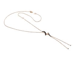 collar damiani eden oro rosa ceramica negra 20073054