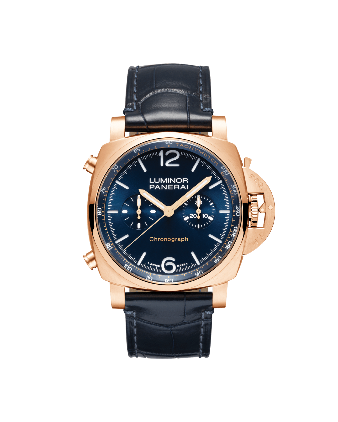 reloj panerai luminor chrono goldtech blu notte pam01111