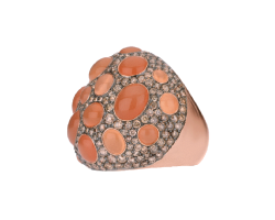 anillo con mandarine y diamantes cognac peyrelongue