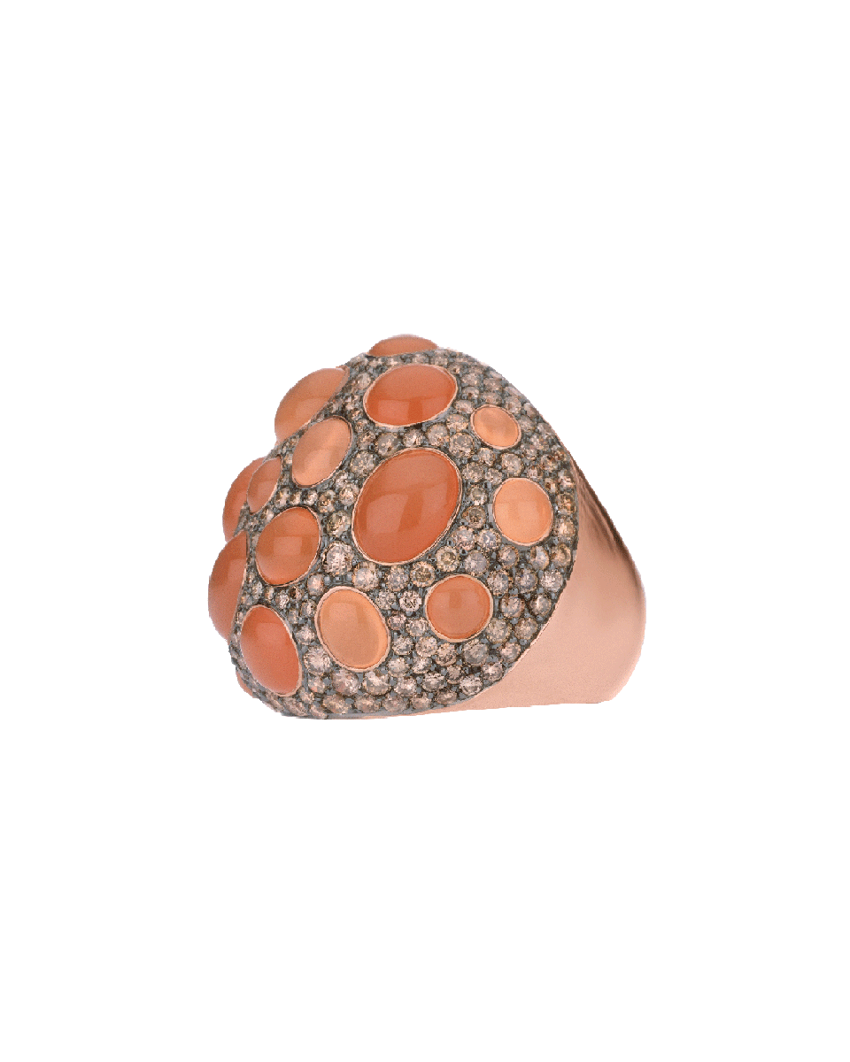 anillo con mandarine y diamantes cognac peyrelongue