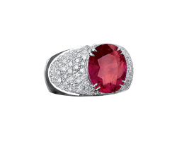 anillo con rubi oval peyrelongue