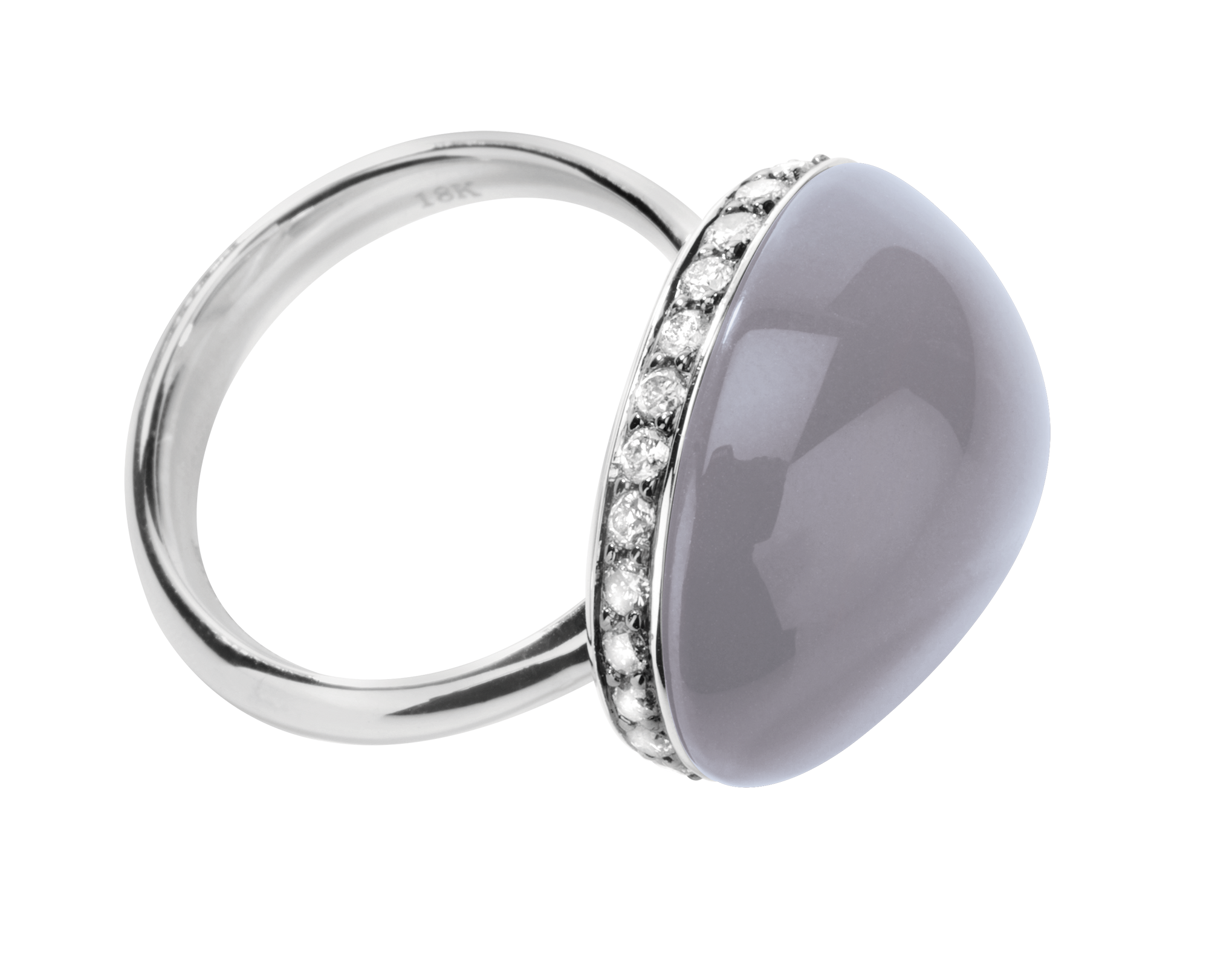 anillo con moonstone gris y diamantes peyrelongue