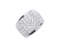 anillo en oro blanco con pave de diamantes peyrelongue