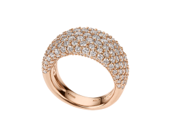 anillo con pave de diamantes en oro rosa peyrelongue