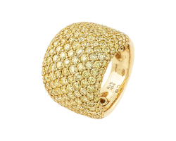 anillo en oro rosa con diamantes fancy yellow peyrelongue