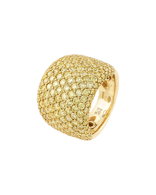 anillo en oro rosa con diamantes fancy yellow peyrelongue