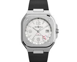 reloj bell and ross instruments br05 gmt white br05g-si-st