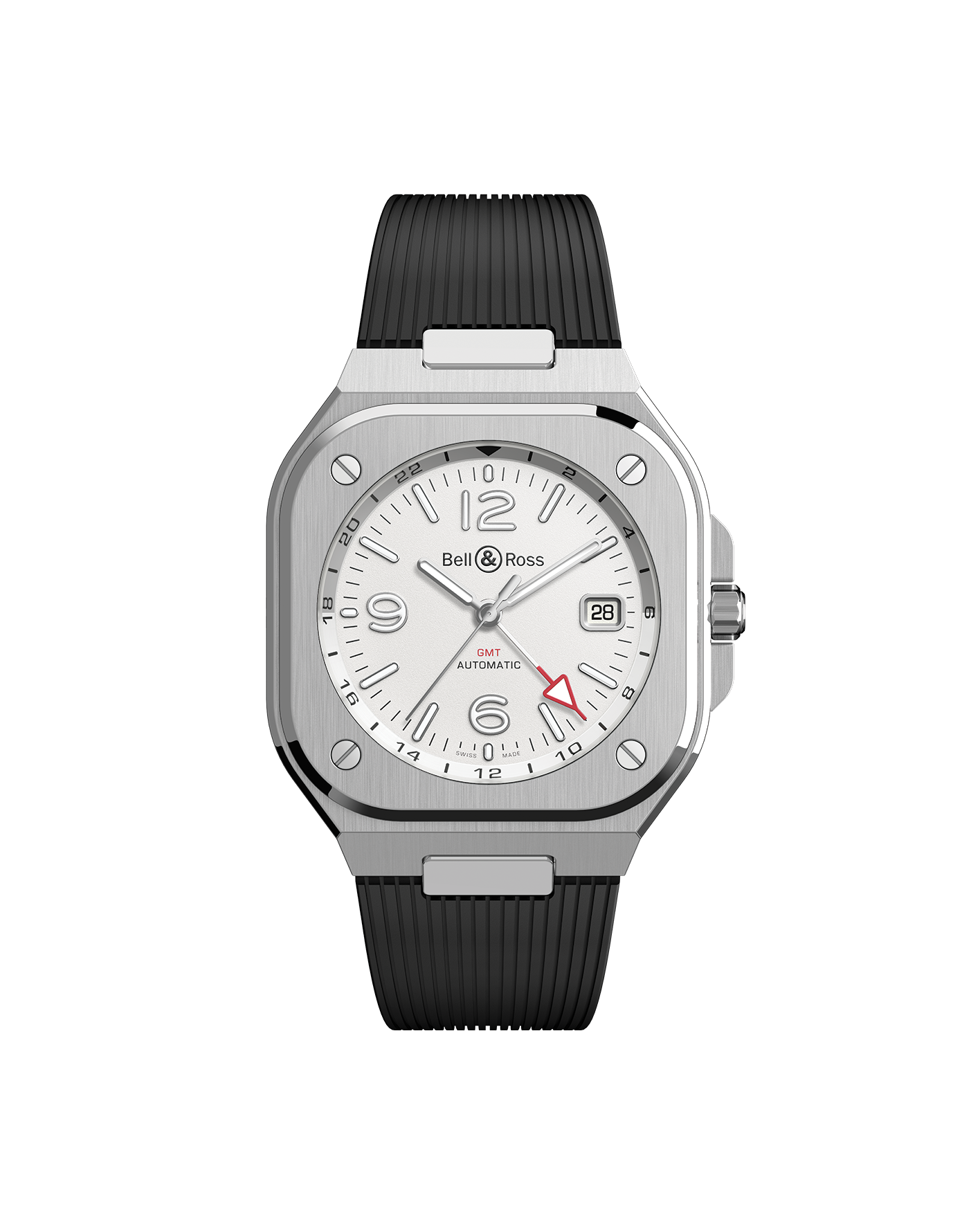 reloj bell and ross instruments br05 gmt white br05g-si-st