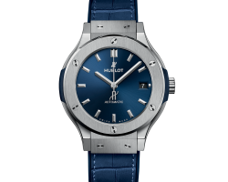 reloj hublot classic fusion titanium blue 565.nx.7170.lr