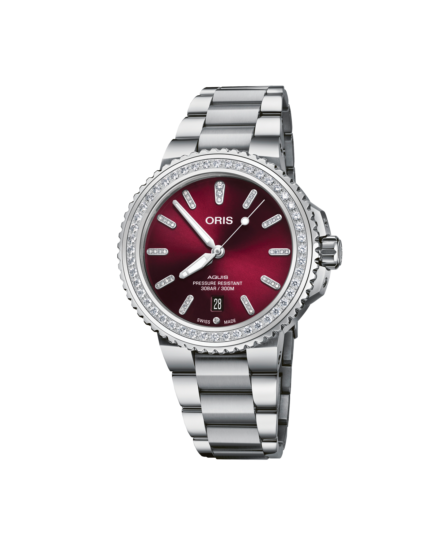 reloj oris aquis date diamonds 01 733 766 4998-07 822 05peb