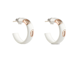 aretes damiani d. icon ceramica blanca oro rosa 20059341