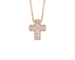 collar damiani belle epoque cruz en oro rosa con diamantes 20083570