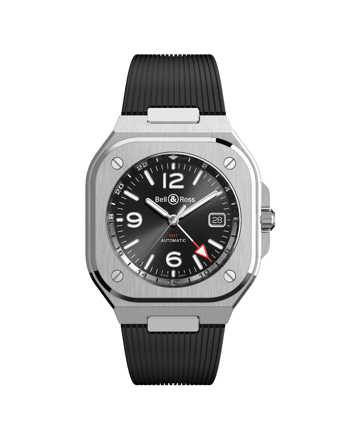 reloj bell & ross br 05 gmt br05g-bl-st/srb