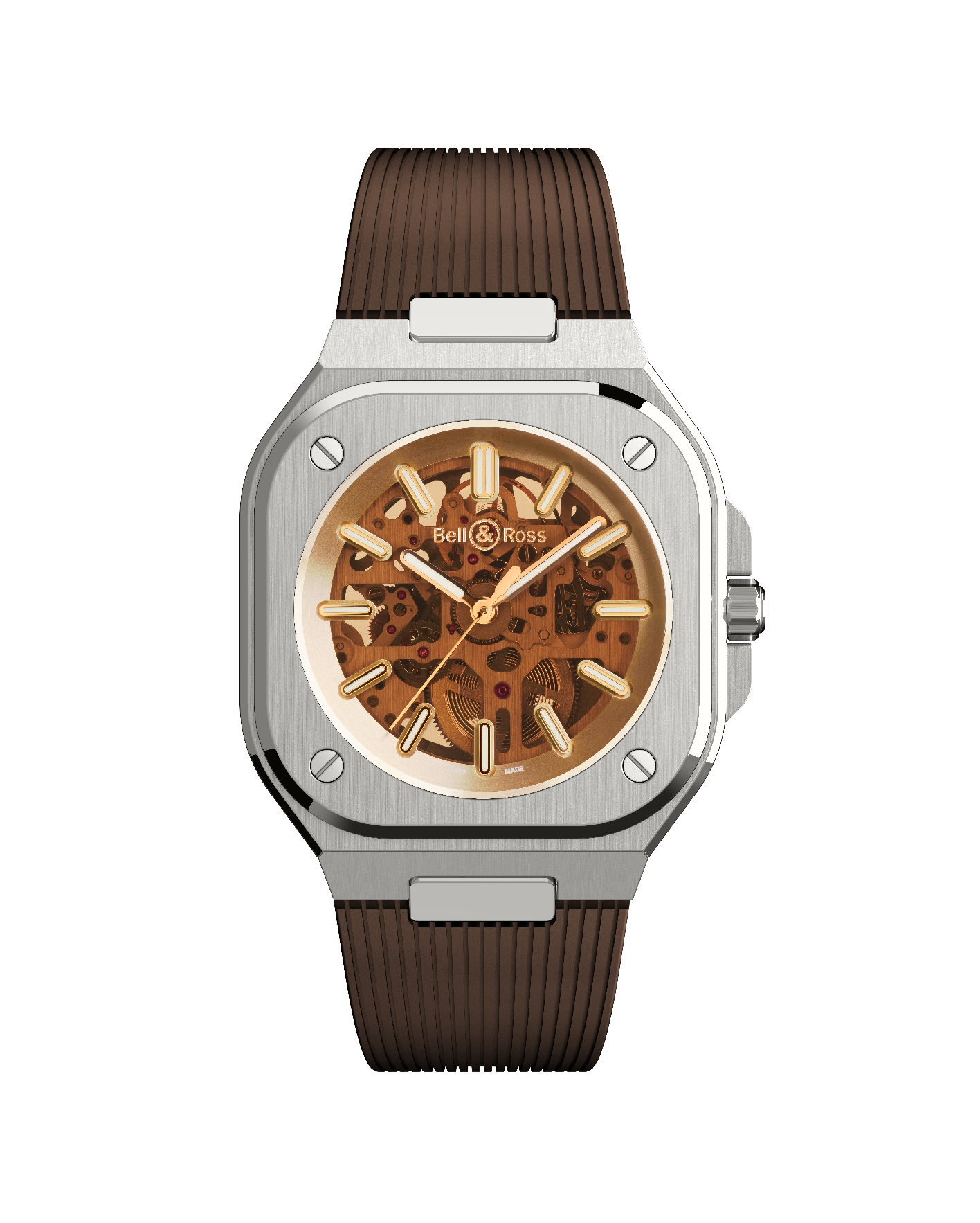 reloj bell & ross br 05 skeleton golden br05a-ch-skst/srb