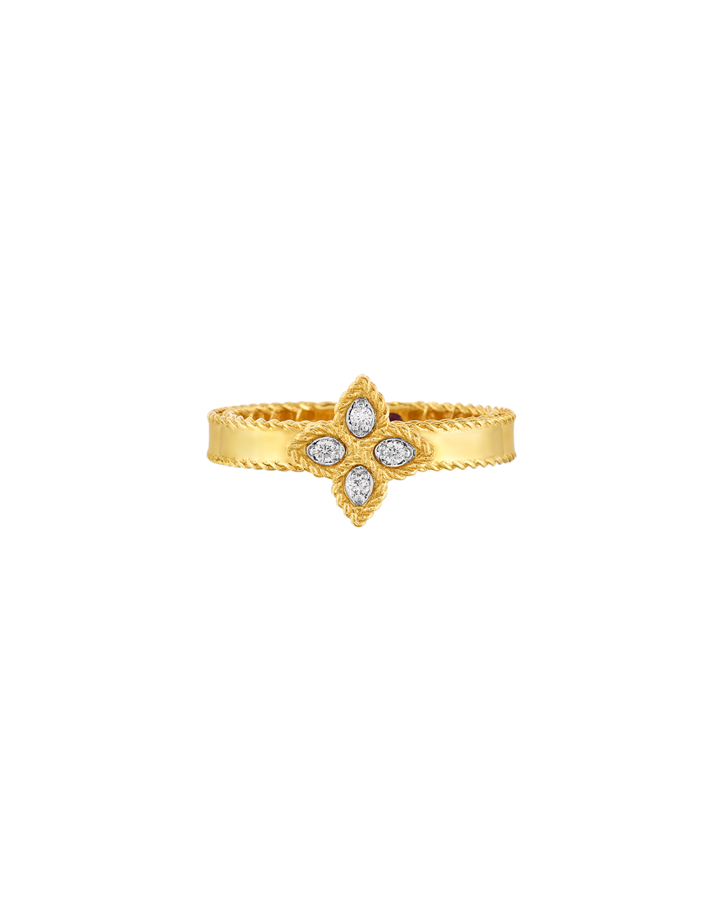 anillo roberto coin princess flower oro amarillo con diamantes 7771383aj65x