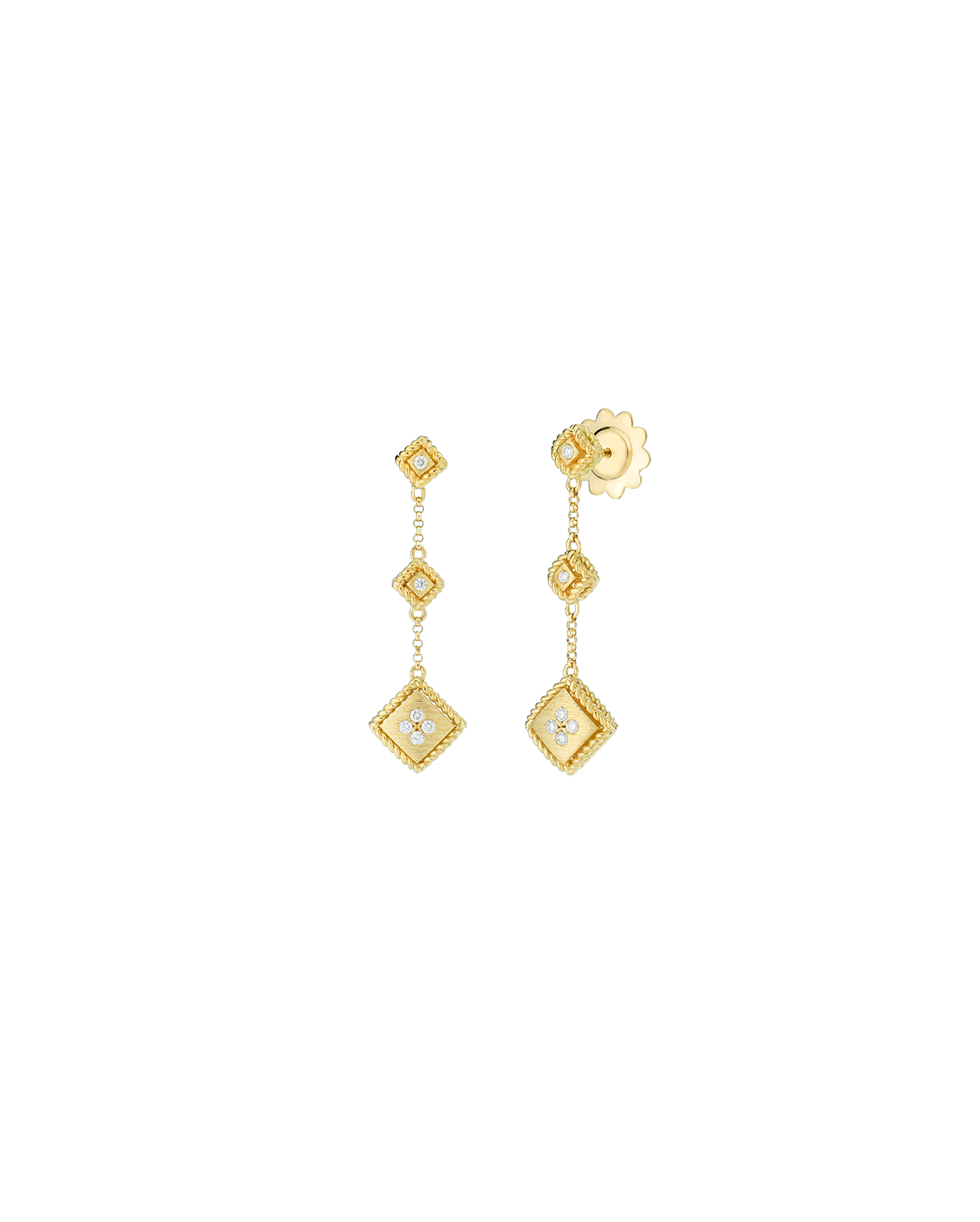 aretes largos roberto coin palazzo ducale con diamantes 7772919AYERX