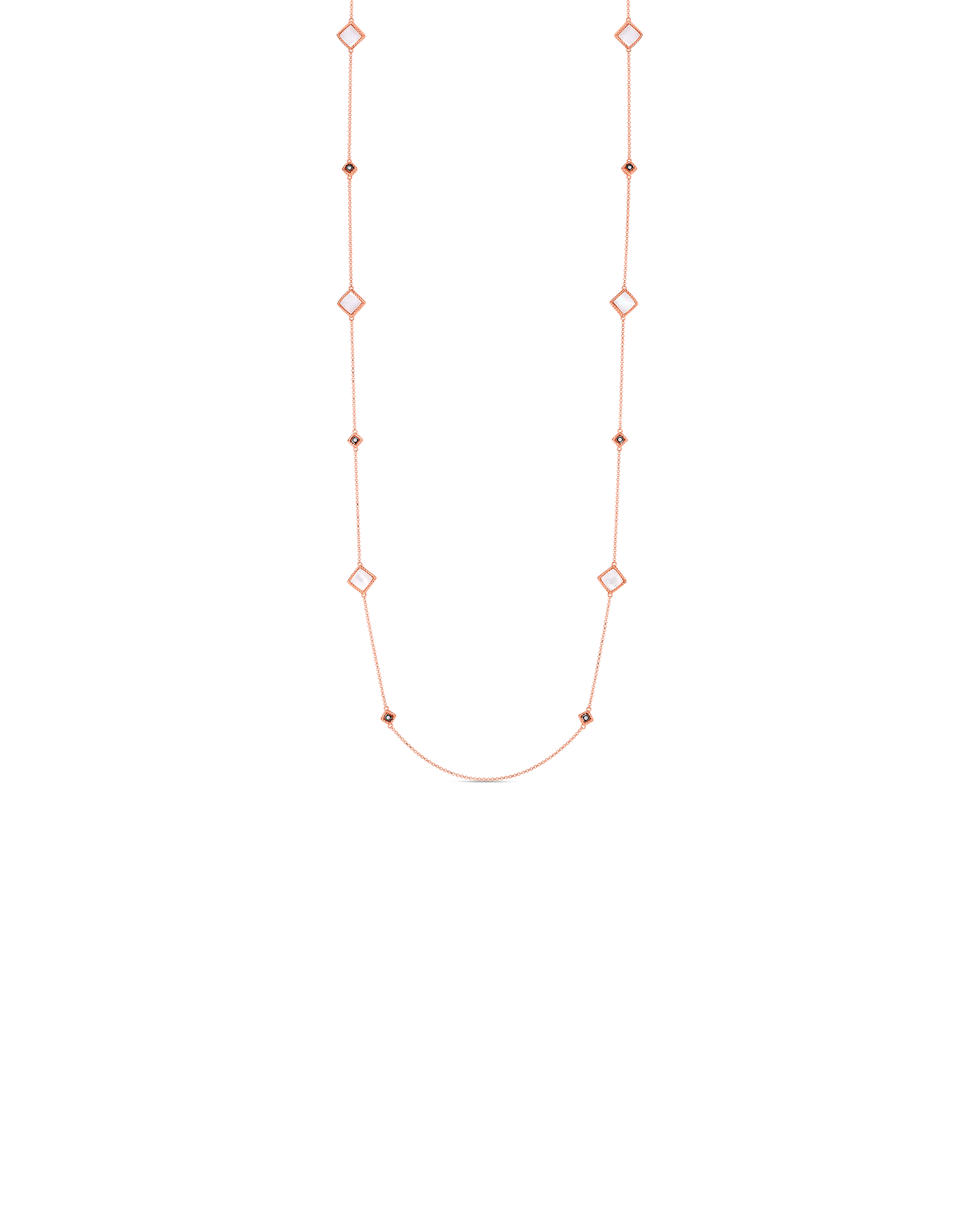 collar largo roberto coin palazzo ducale en oro rosa con diamantes 7773017ax35x