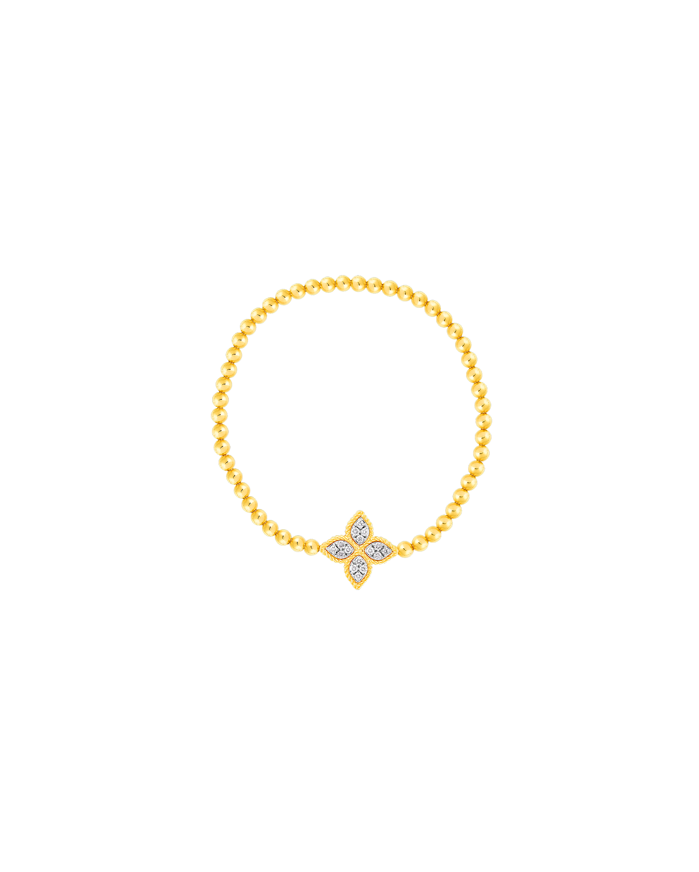 pulsera roberto coin princess flower en oro amarillo con diamantes 7773045ajlbxp
