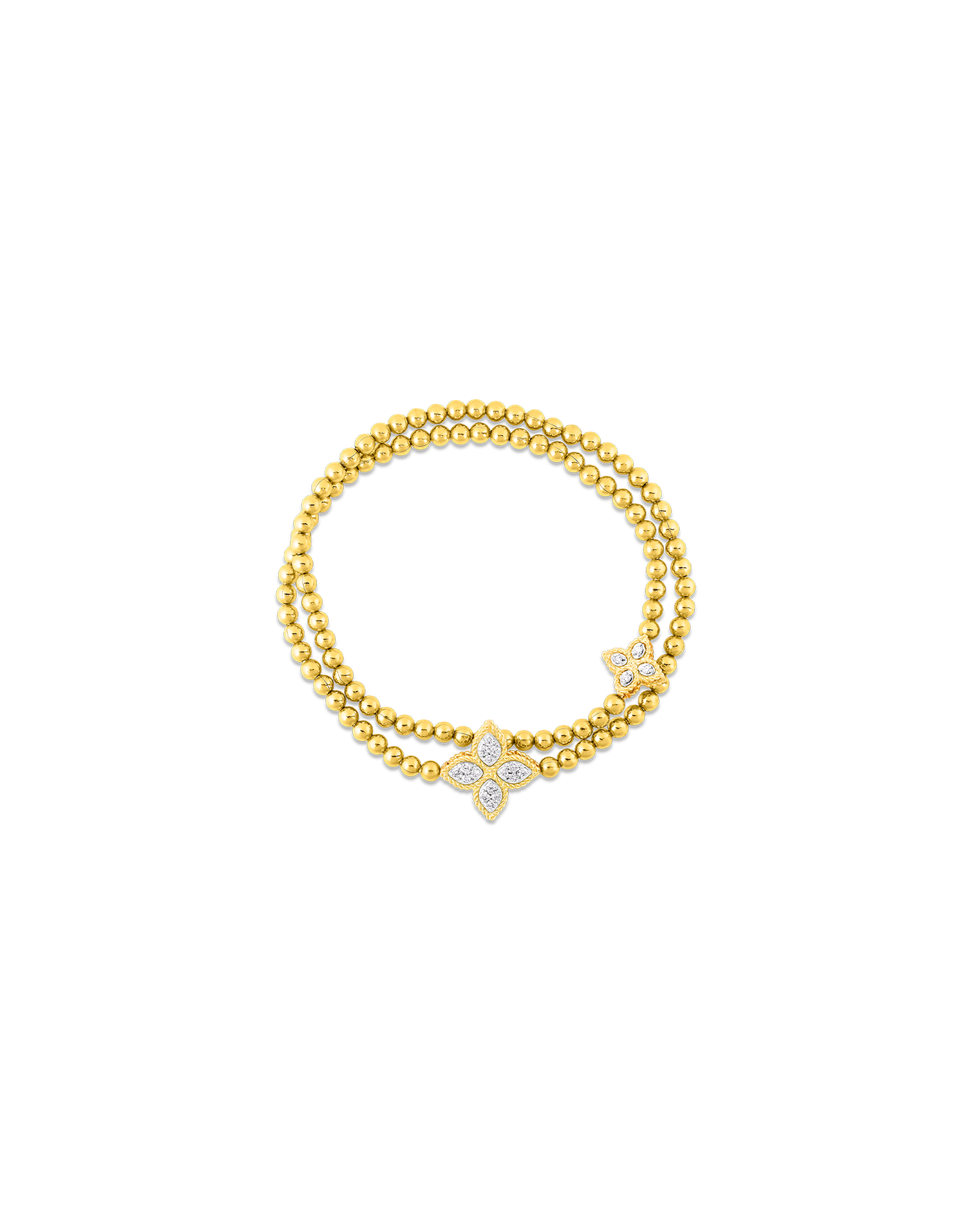 pulsera roberto coin princess flower en oro amarillo con diamantes 7773054ajlbx