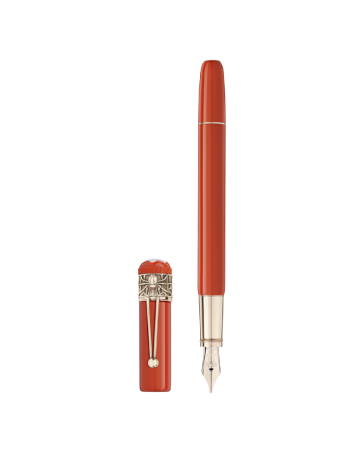 pluma fuente montblanc rouge et noir spider mb118232