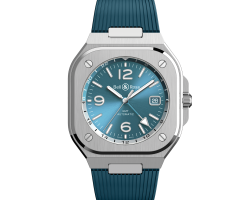 reloj bell & ross br 05 gmt sky blue br05g-pb/st