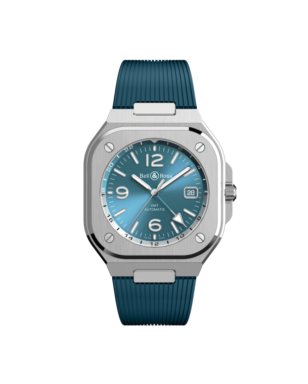 reloj bell & ross br 05 gmt sky blue br05g-pb/st