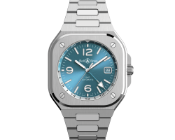 reloj bell & ross br 05 gmt sky blue br05g-pb/st