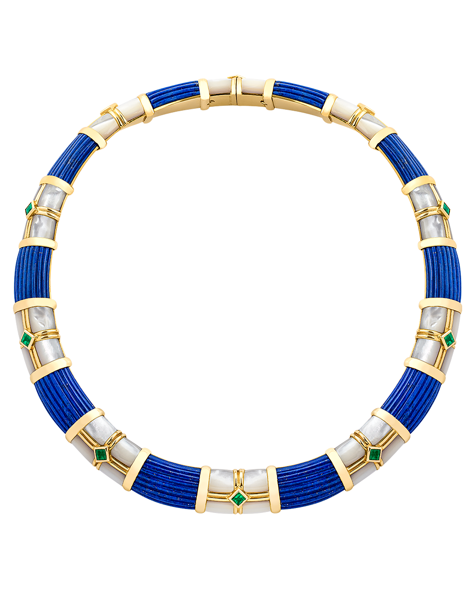 collar nacar lapislazuli esmeraldas