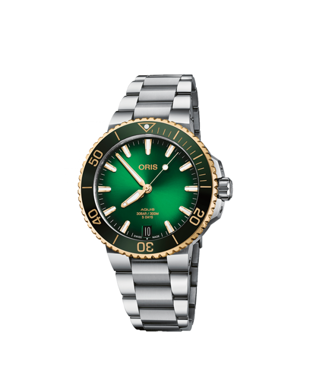 Aquis-Date Calibre 400-Bi-Colour-acero-verde-01 400 7769 6357-07 8 22 09PEB / 4 22 77FC