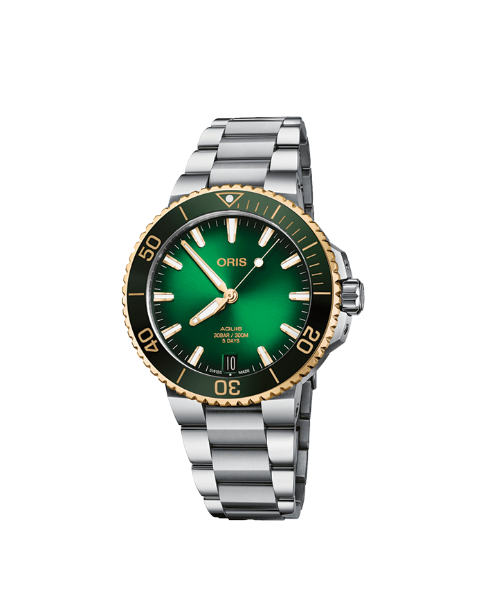 Aquis-Date Calibre 400-Bi-Colour-acero-verde-01 400 7769 6357-07 8 22 09PEB / 4 22 77FC