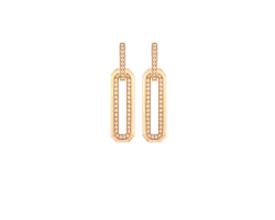 ARETES CADENAS LARGO ORO ROSA_