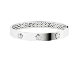 Brazalete de Oro Blanco con Diamantes