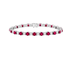 Pulsera de oro blanco Tennis de Rubíes
