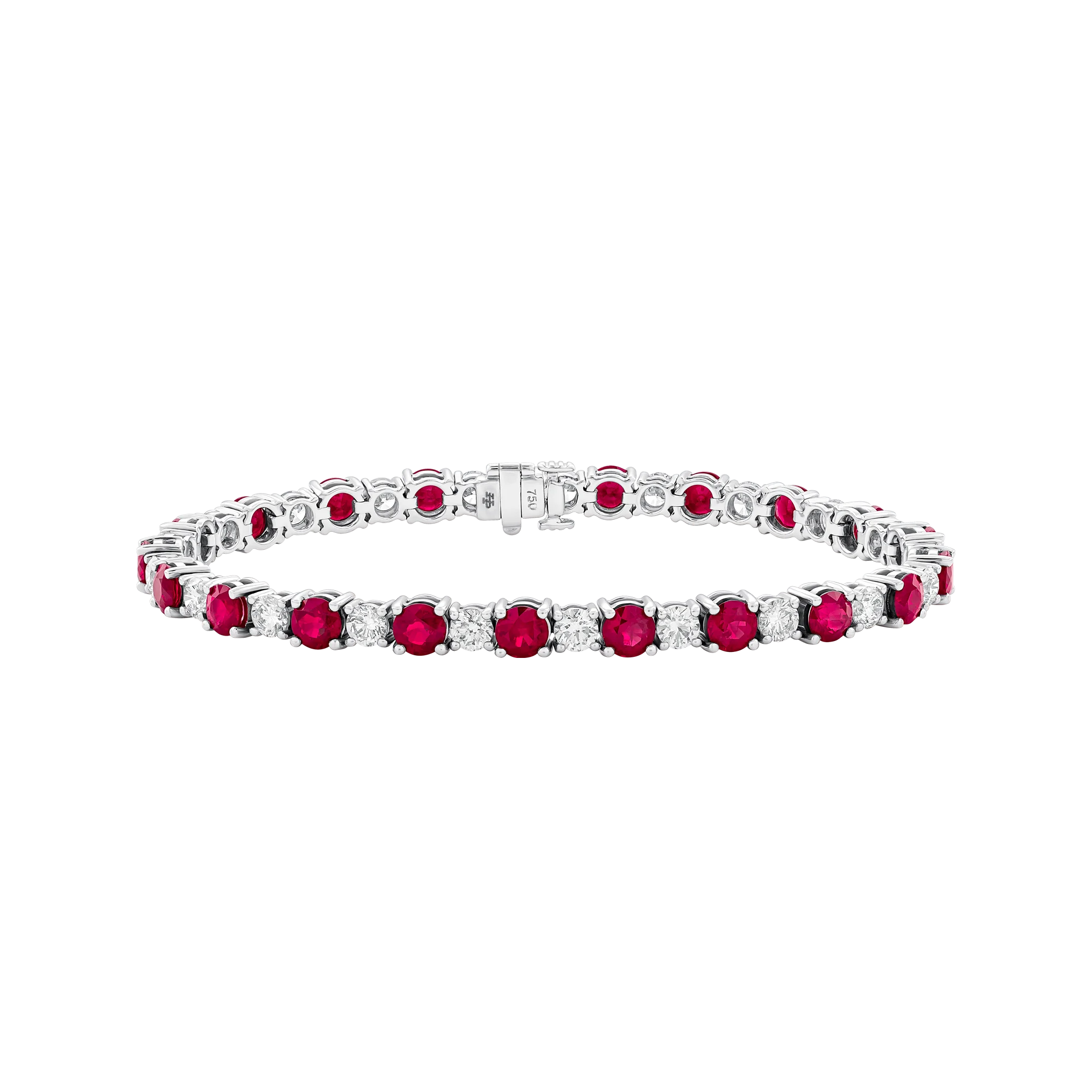 Pulsera de oro blanco Tennis de Rubíes