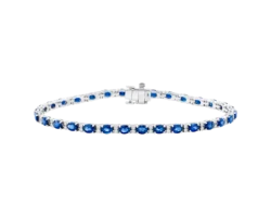 Pulsera de oro blanco Tennis de Zafiros
