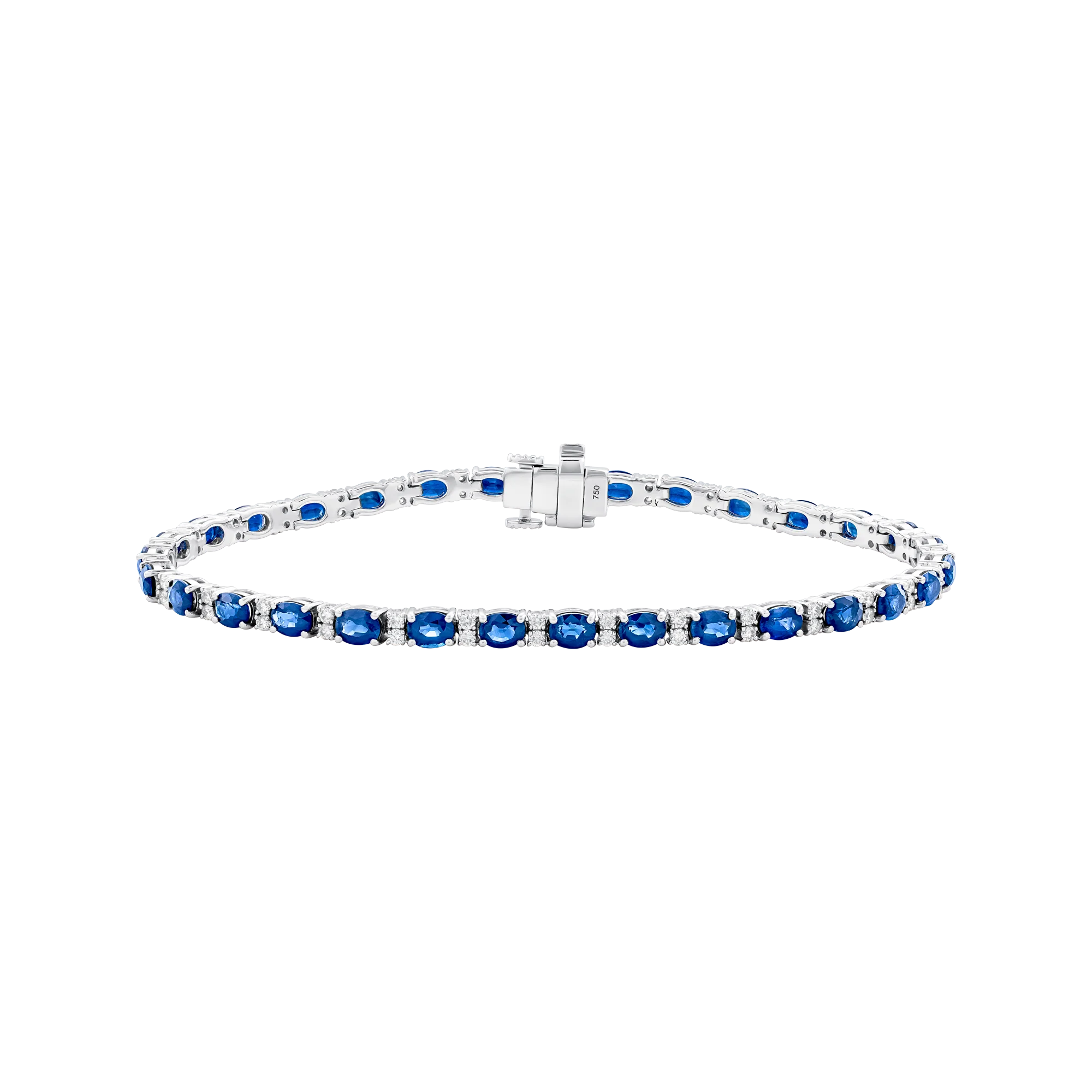 Pulsera de oro blanco Tennis de Zafiros