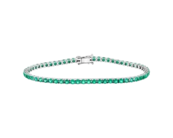 Pulsera de oro blanco Tennis de Esmeraldas