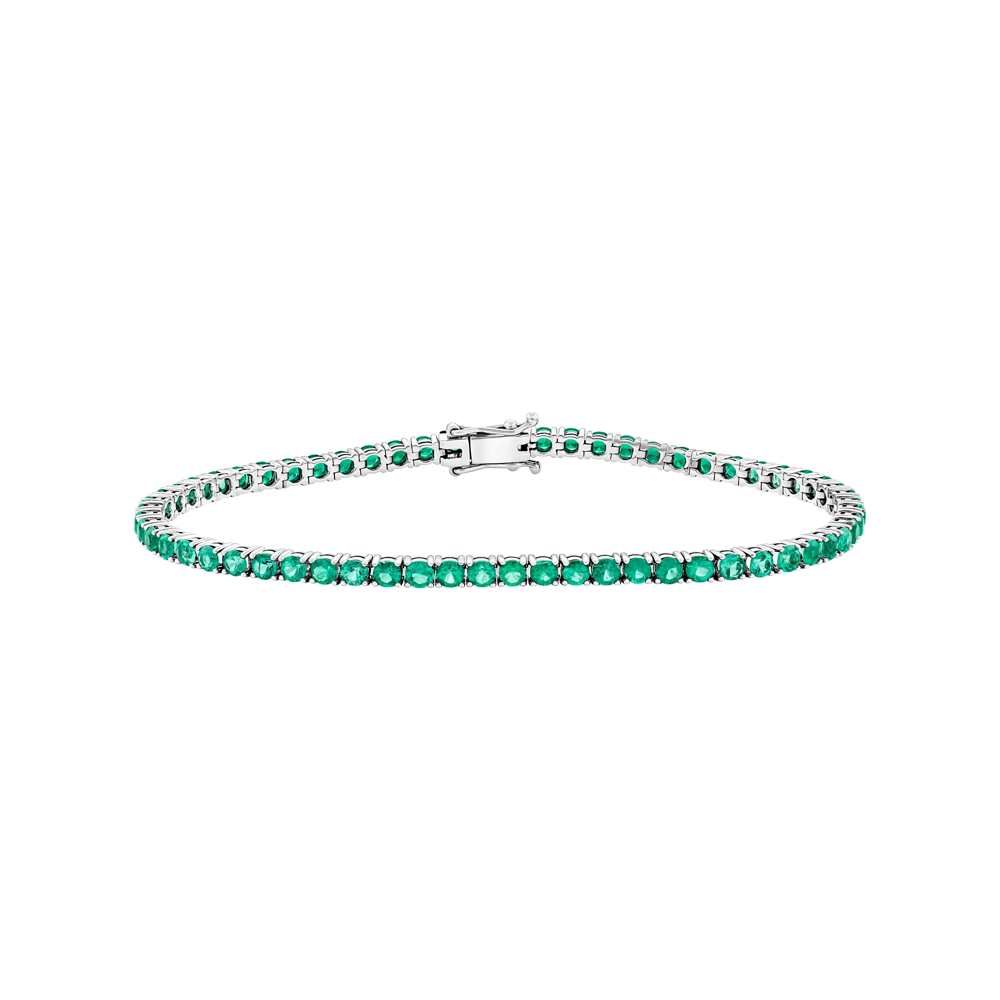 Pulsera de oro blanco Tennis de Esmeraldas