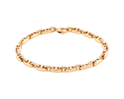 Pulsera de oro rosa con Eslabones de Diamantes