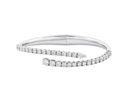 Brazalete Abierto de oro blanco con Diamantes