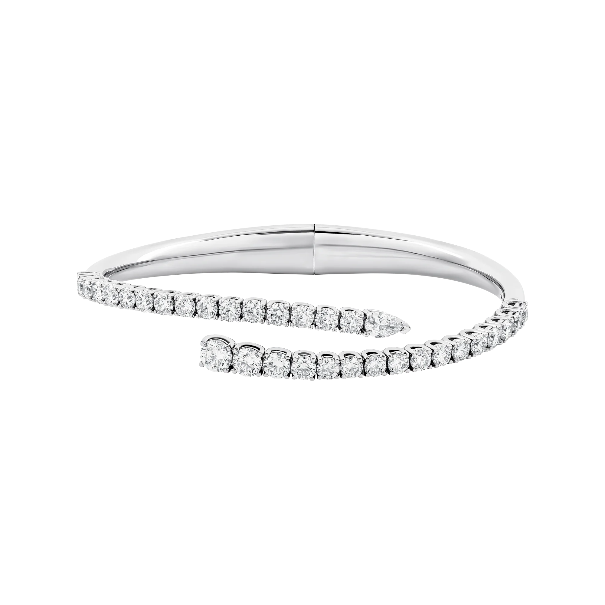 Brazalete Abierto de oro blanco con Diamantes