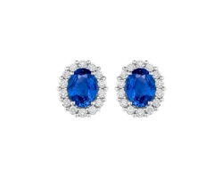 Aretes princess Diana con Zafiros