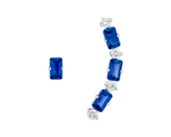Aretes Asimétricos Zafiro y Diamantes