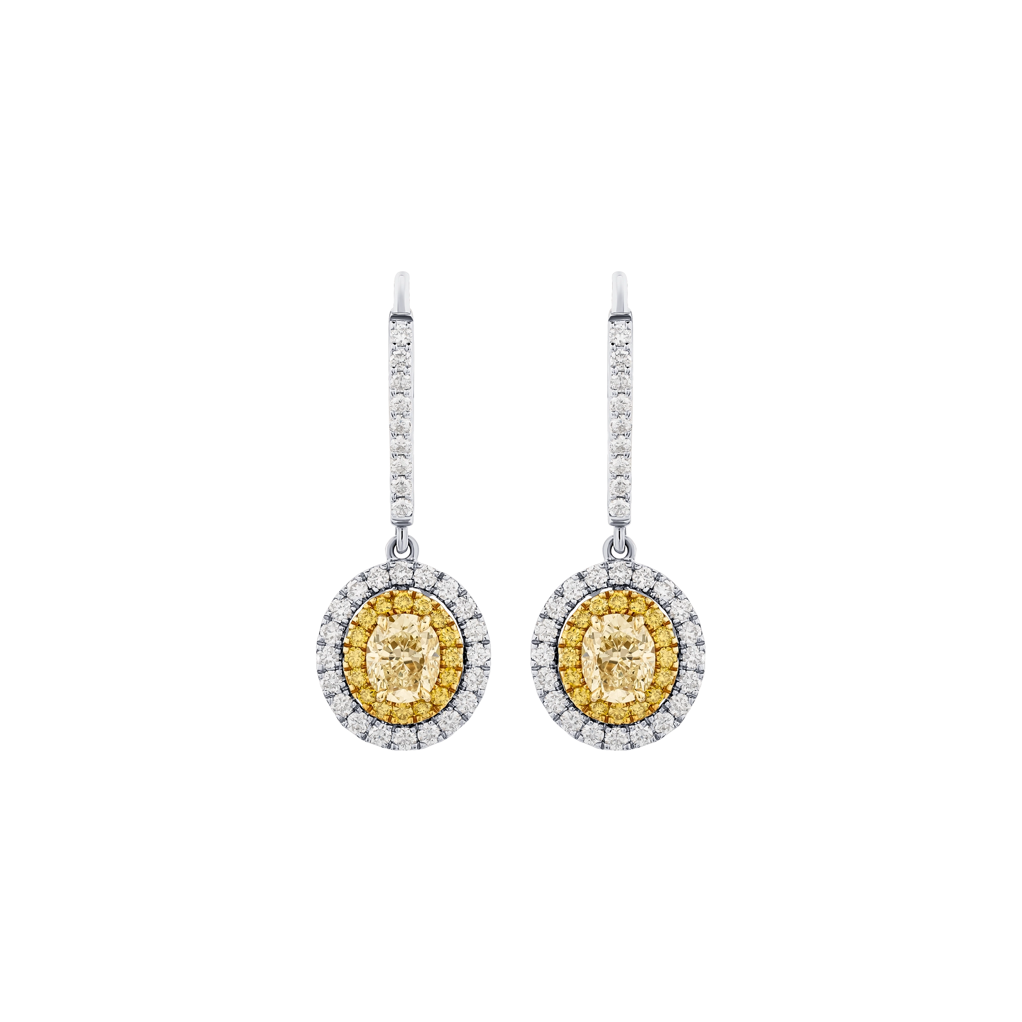 Aretes Colgantes de Diamantes Amarillos