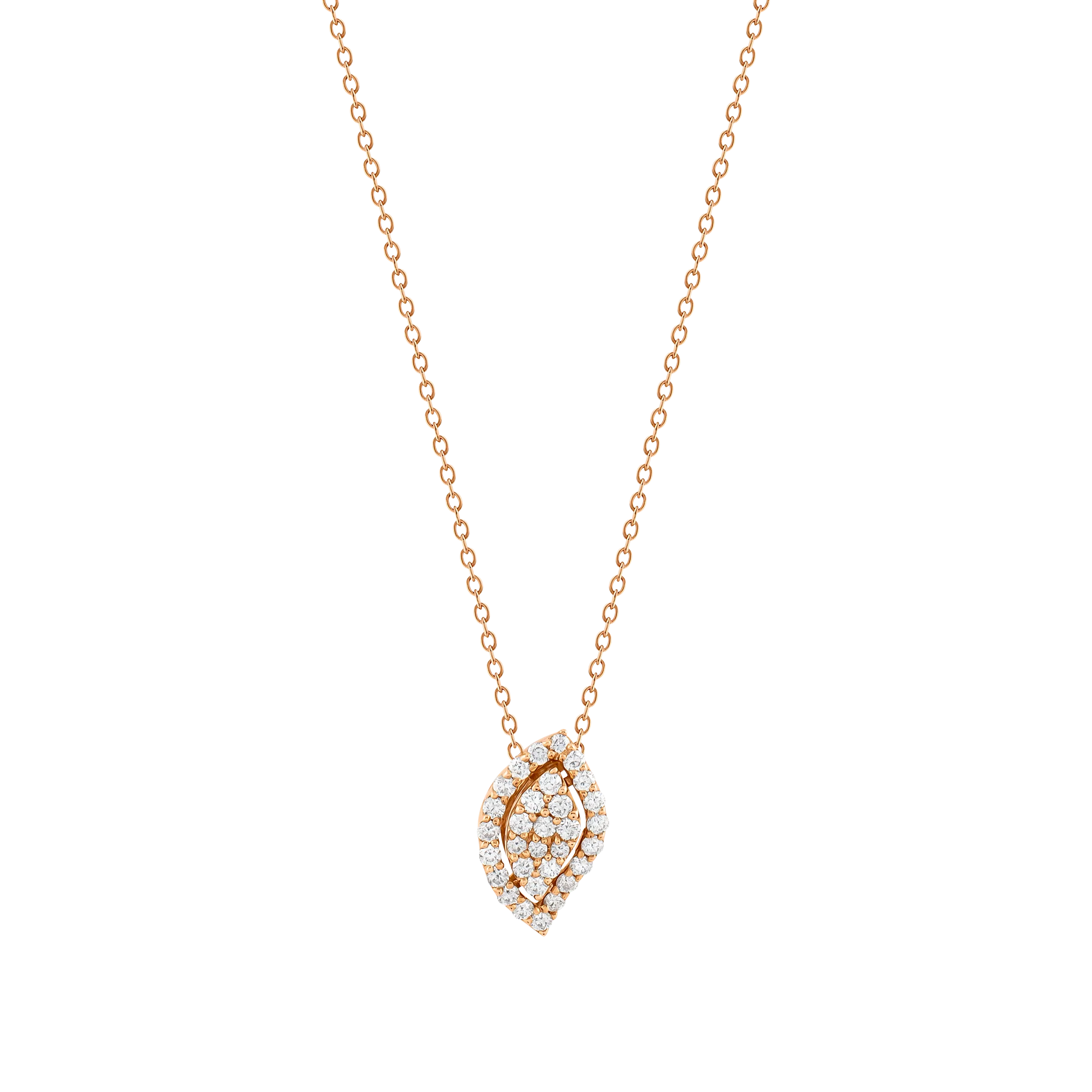 Collar dije pétalo de diamantes en oro rosa